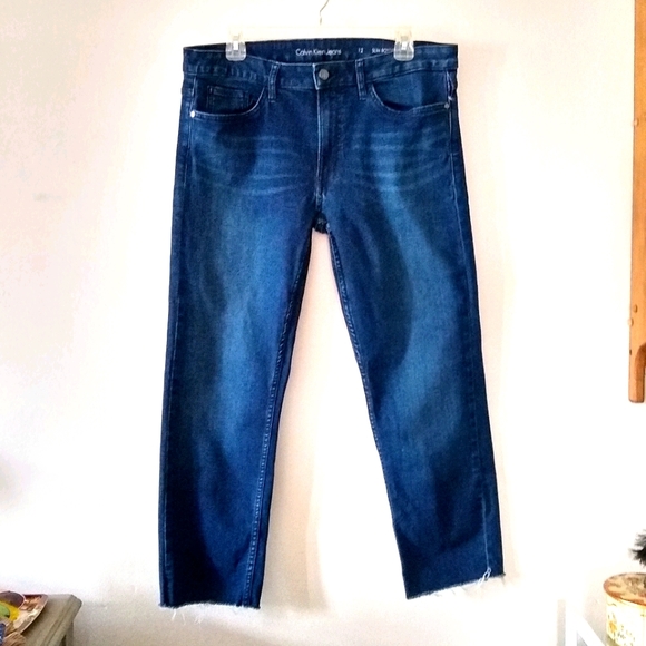 Calvin Klein Jeans Denim - / Calvin Klein Slim Boyfriend Frayed Hem Jeans 12